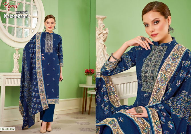 Fyra Kalamkaari Fancy Festive Wear Pashmina Designer Dress Material Collection